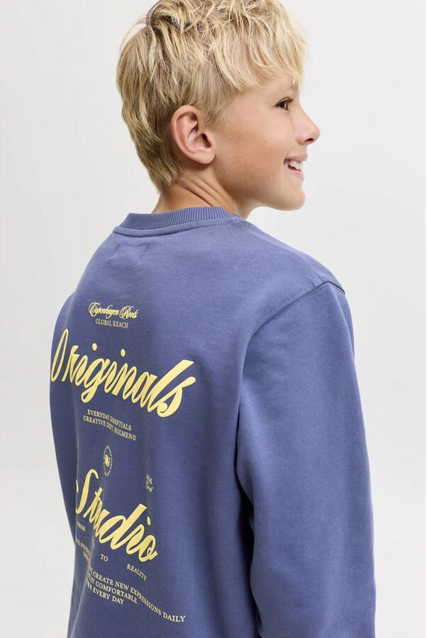 JACK & JONES JUNIOR sweater met backprint blauw - Foto 2