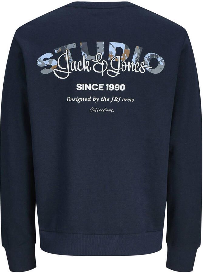JACK & JONES JUNIOR sweater met backprint donkerblauw - Foto 2