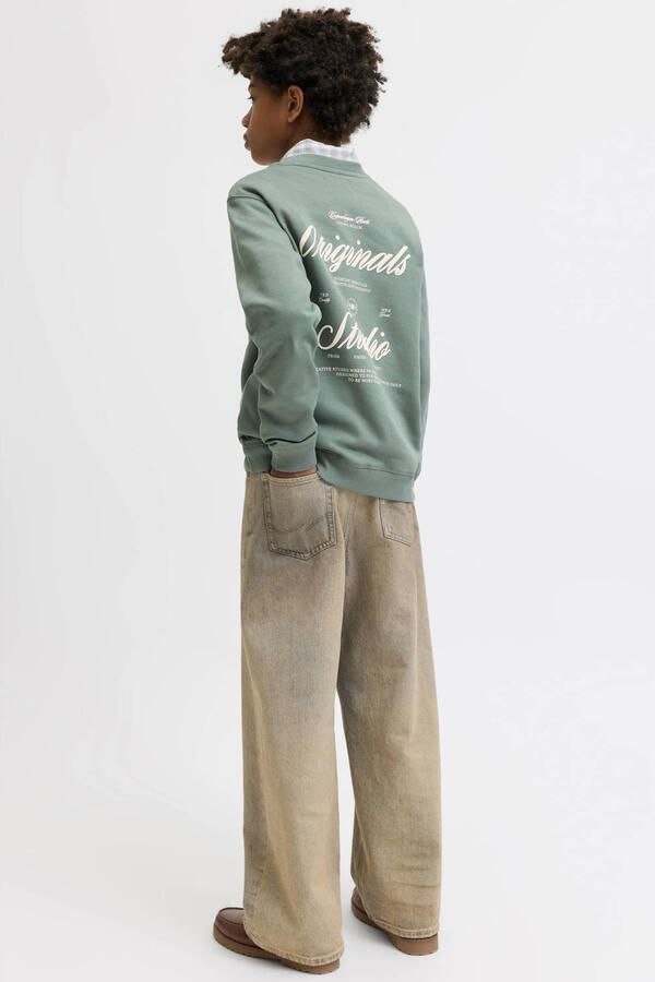 JACK & JONES JUNIOR sweater met backprint groen - Foto 3