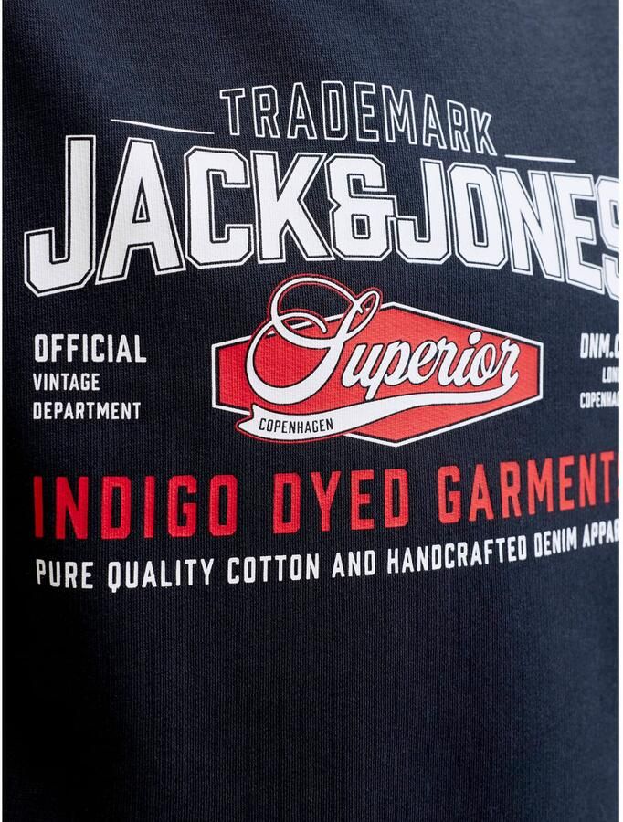 JACK & JONES JUNIOR sweater met logo donkerblauw - Foto 2