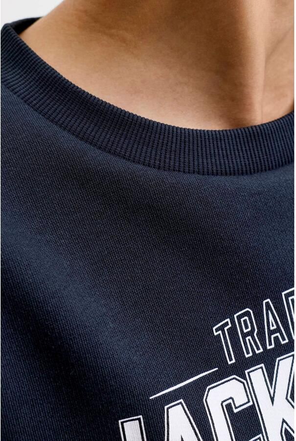 JACK & JONES JUNIOR sweater met logo donkerblauw - Foto 3