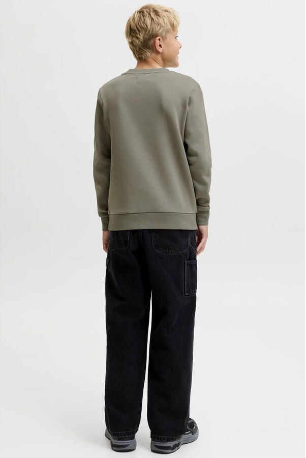 JACK & JONES JUNIOR sweater met logo grijsgroen - Foto 3
