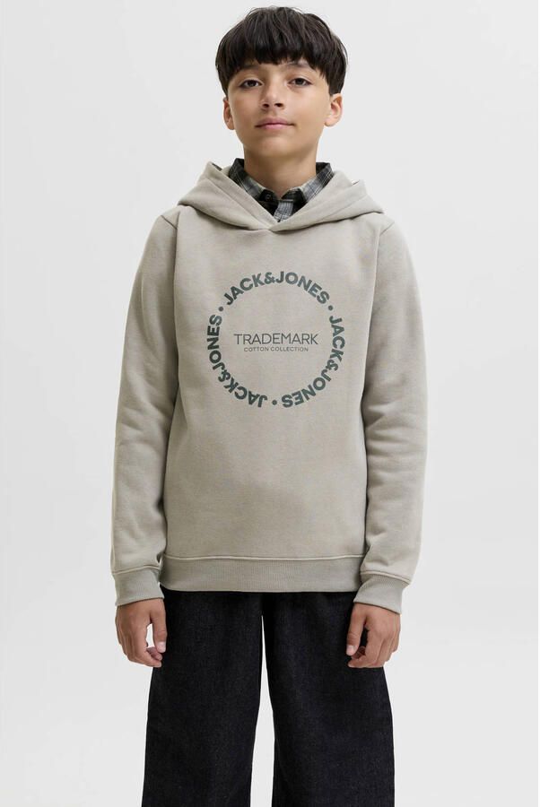 JACK & JONES JUNIOR sweater met logo grijsgroen