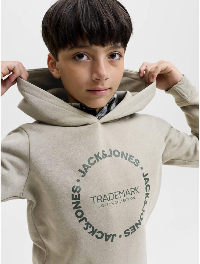 JACK & JONES JUNIOR sweater met logo grijsgroen - Foto 2