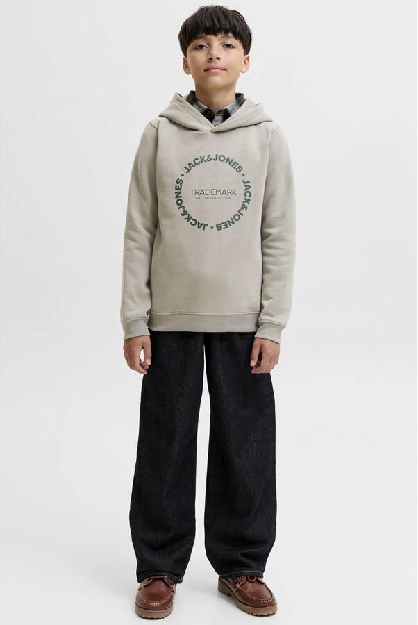 JACK & JONES JUNIOR sweater met logo grijsgroen - Foto 3