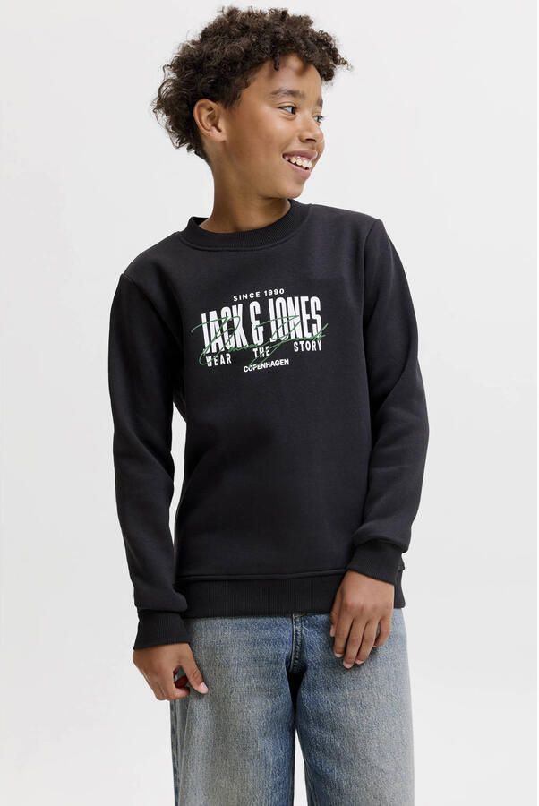 JACK & JONES JUNIOR sweater met logo zwart