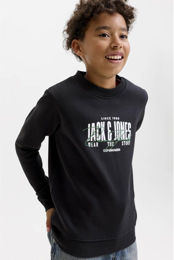 JACK & JONES JUNIOR sweater met logo zwart - Foto 2