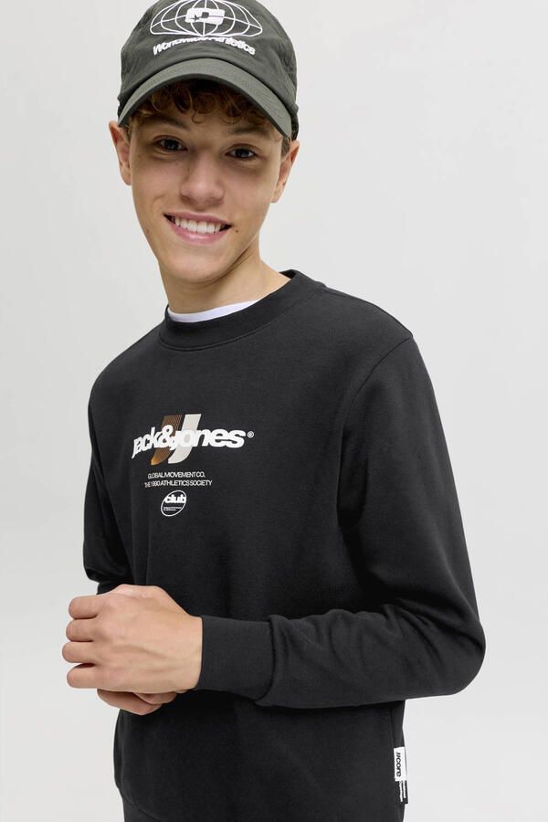 JACK & JONES JUNIOR sweater met logo zwart - Foto 3