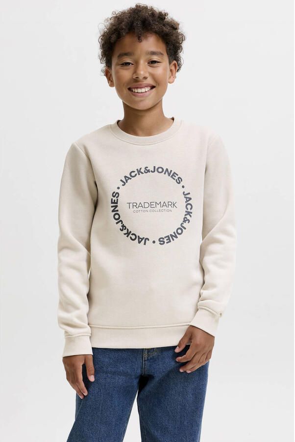 JACK & JONES JUNIOR sweater met tekst beige