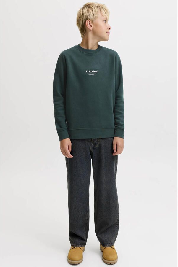 JACK & JONES JUNIOR sweater met tekst donkergroen - Foto 2