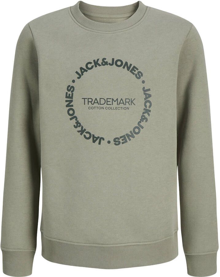 JACK & JONES JUNIOR sweater met tekst groen