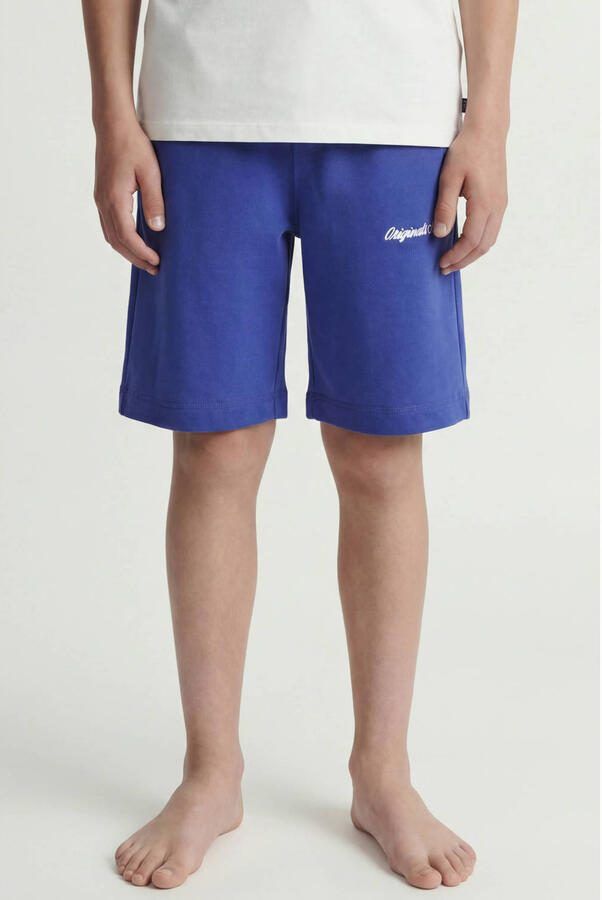 JACK & JONES JUNIOR sweatshort hardblauw Korte broek Jongens Katoen Effen