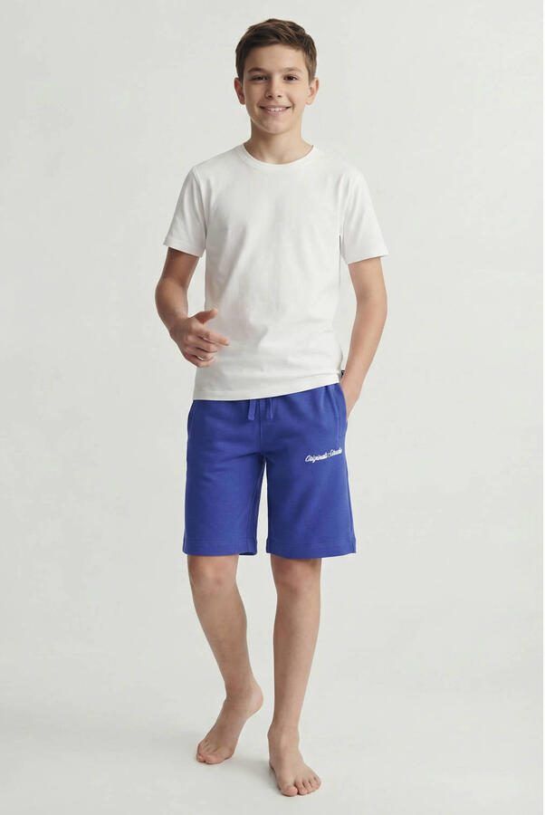 JACK & JONES JUNIOR sweatshort hardblauw Korte broek Jongens Katoen Effen - Foto 3
