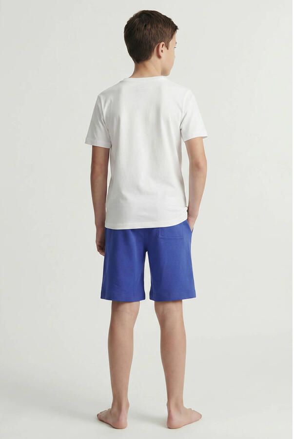 JACK & JONES JUNIOR sweatshort hardblauw Korte broek Jongens Katoen Effen - Foto 2