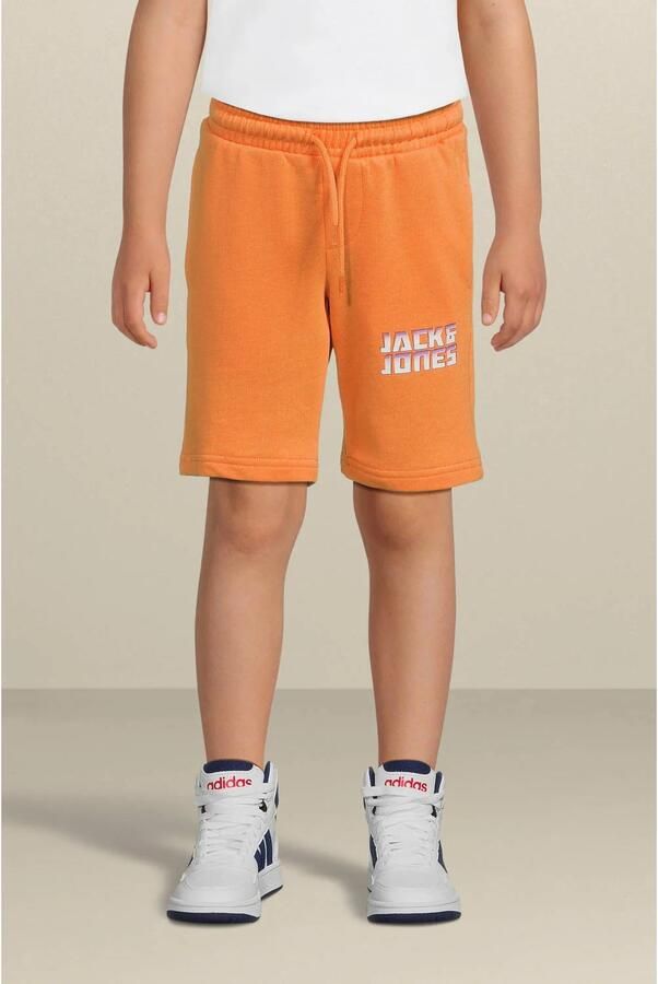 Jack & jones JUNIOR sweatshort JPSTKAPPER met logo lichtoranje Korte broek 128 - Foto 2