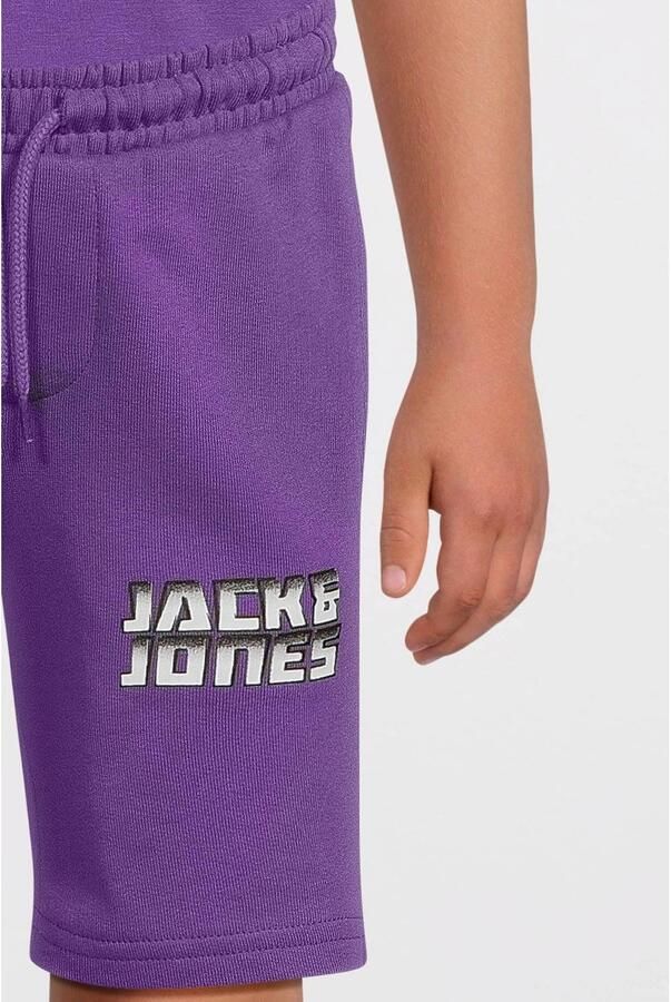 Jack & jones JUNIOR sweatshort JPSTKAPPER met logo paars Korte broek Logo 128 - Foto 2