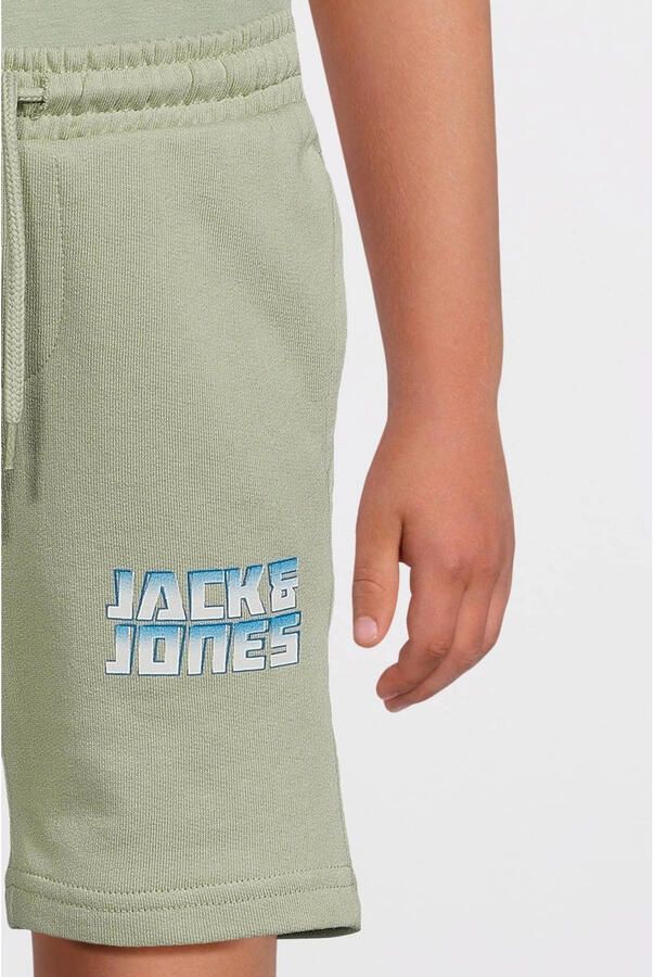 Jack & jones JUNIOR sweatshort JPSTKAPPER met logo saliegroen Korte broek 176