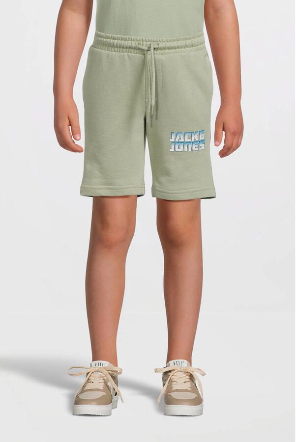 Jack & jones JUNIOR sweatshort JPSTKAPPER met logo saliegroen Korte broek 176 - Foto 2