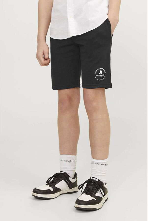Jack & jones JUNIOR sweatshort JPSTSWIFT met printopdruk zwart Korte broek 164