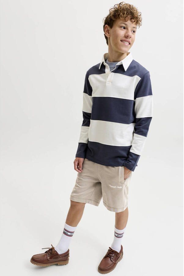 JACK & JONES JUNIOR sweatshort zand Korte broek Beige Jongens Katoen Tekst - Foto 3