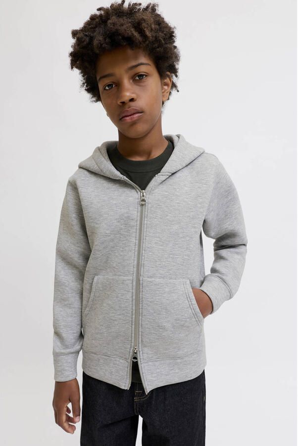JACK & JONES JUNIOR sweatvest grijs