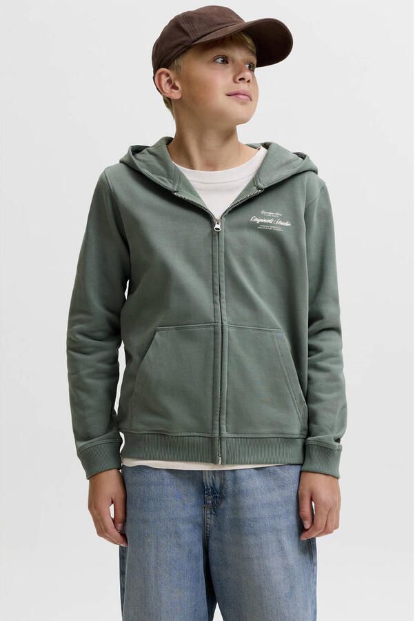 JACK & JONES JUNIOR sweatvest met backprint groen