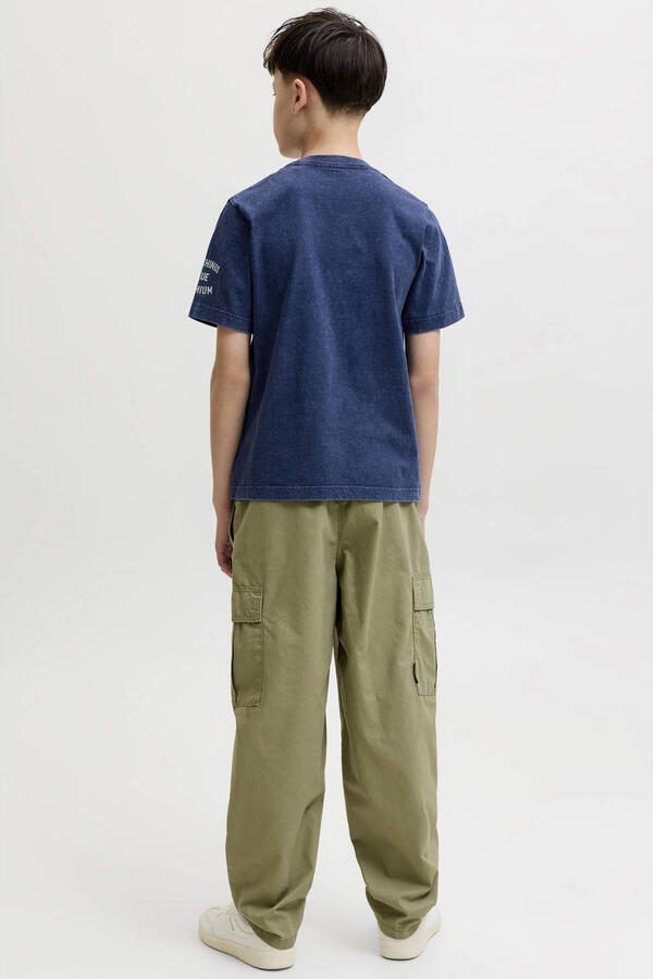 JACK & JONES JUNIOR T-shirt blauw Jongens Katoen Ronde hals Tekst - Foto 2