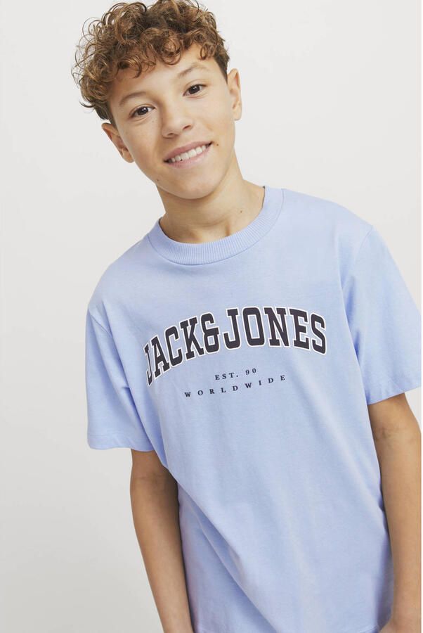 Jack & Jones Junior Shirt met ronde hals JJECALEB VARSITY TEE SS O-NECK NOOS JNR