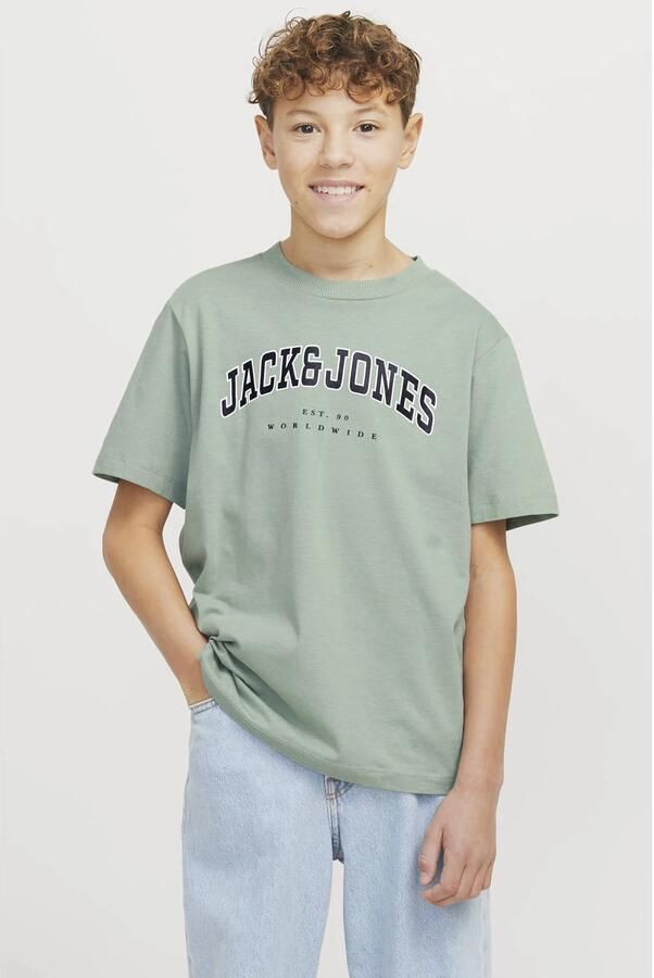Jack & Jones Junior Shirt met ronde hals JJECALEB VARSITY TEE SS O-NECK NOOS JNR