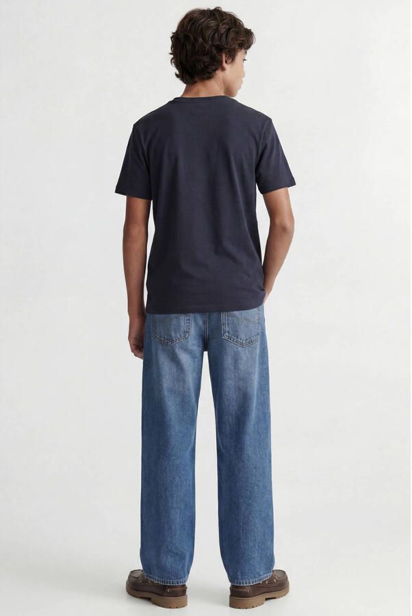Jack & jones JUNIOR T-shirt JJESTAR met logo donkerblauw Jongens Katoen Ronde hals 140 - Foto 4