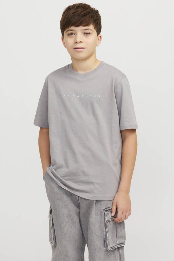 JACK & JONES JUNIOR T-shirt JJESTAR met tekst grijs - Foto 2