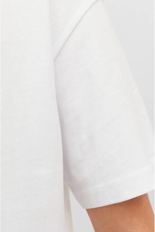 Jack & jones JUNIOR T-shirt JJESTAR met tekst wit Jongens Katoen Ronde hals 128