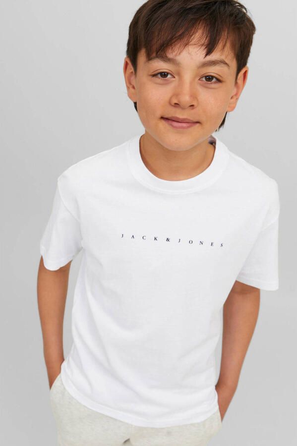 Jack & jones JUNIOR T-shirt JJESTAR met tekst wit Katoen Ronde hals 140 - Foto 2
