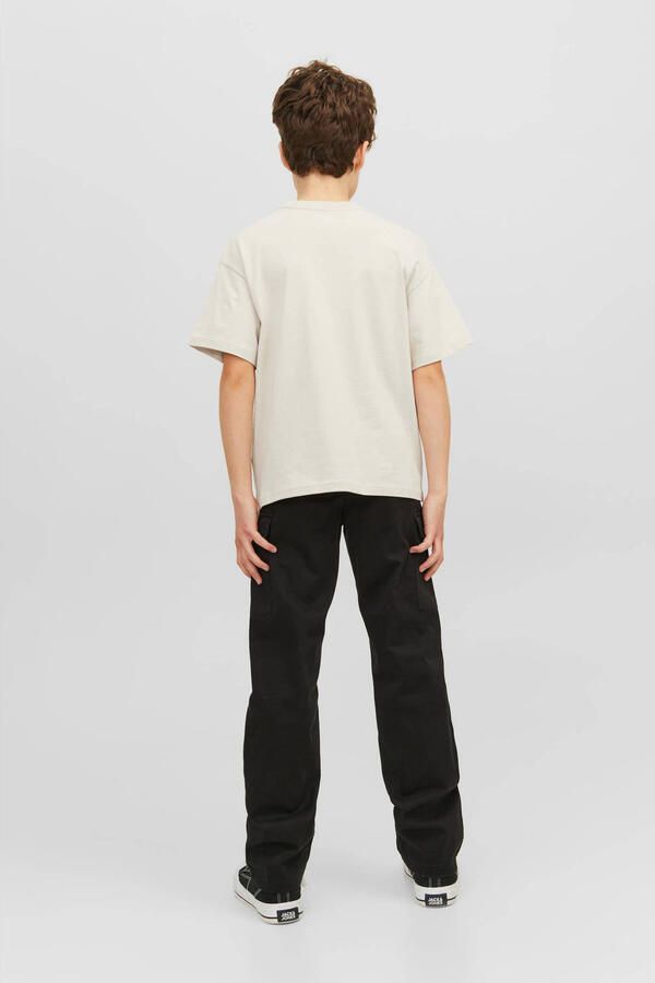 Jack & jones JUNIOR T-shirt JORVESTERBRO met tekst beige Jongens Katoen Ronde hals 128 - Foto 2