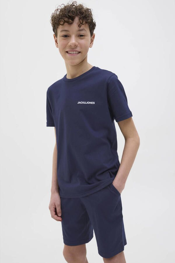 JACK & JONES JUNIOR T-shirt met korte broek donkerblauw