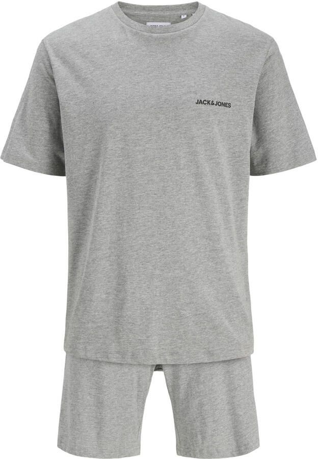 JACK & JONES JUNIOR T-shirt + korte broek grijs melange