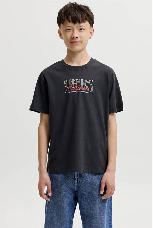 JACK & JONES JUNIOR T-shirt met backprint antraciet