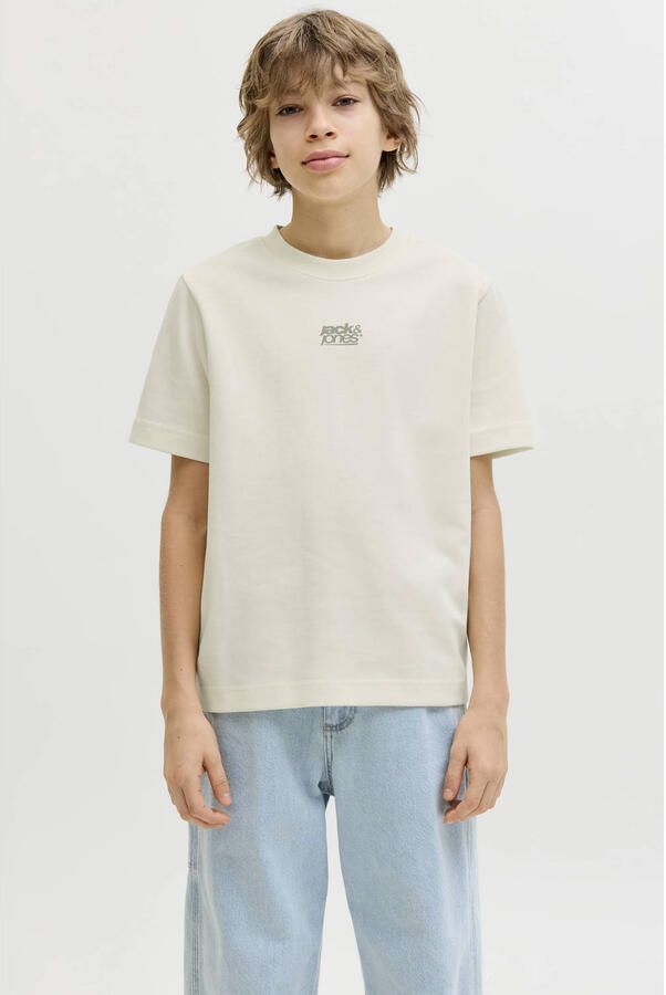 JACK & JONES JUNIOR T-shirt met backprint beige