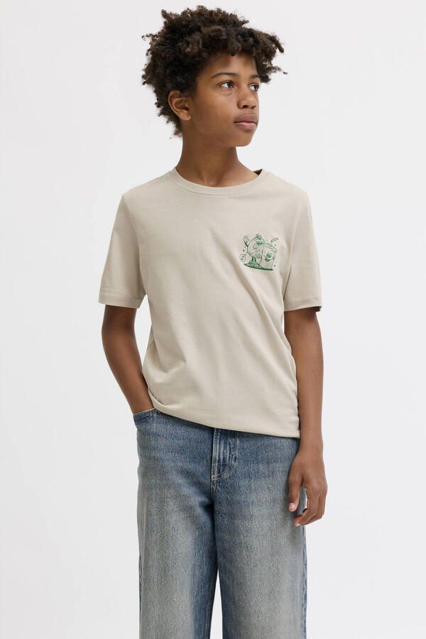 JACK & JONES JUNIOR T-shirt met backprint beige
