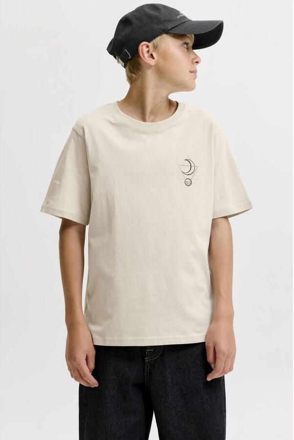 JACK & JONES JUNIOR T-shirt met backprint beige