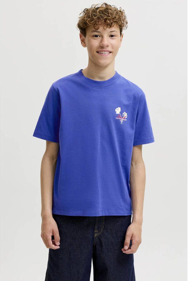JACK & JONES JUNIOR T-shirt met backprint blauw
