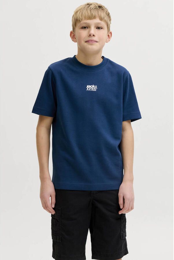 JACK & JONES JUNIOR T-shirt met backprint blauw