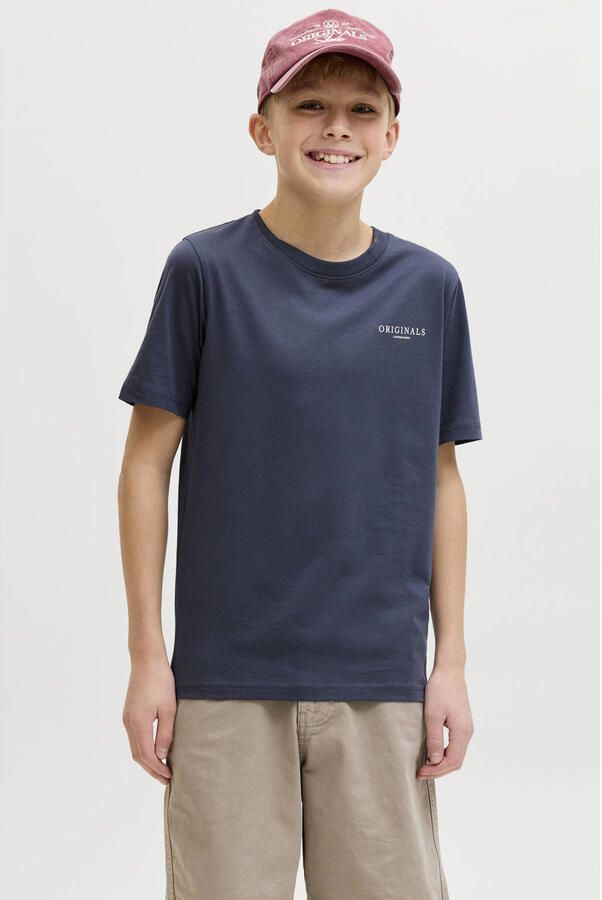 JACK & JONES JUNIOR T-shirt met backprint blauw