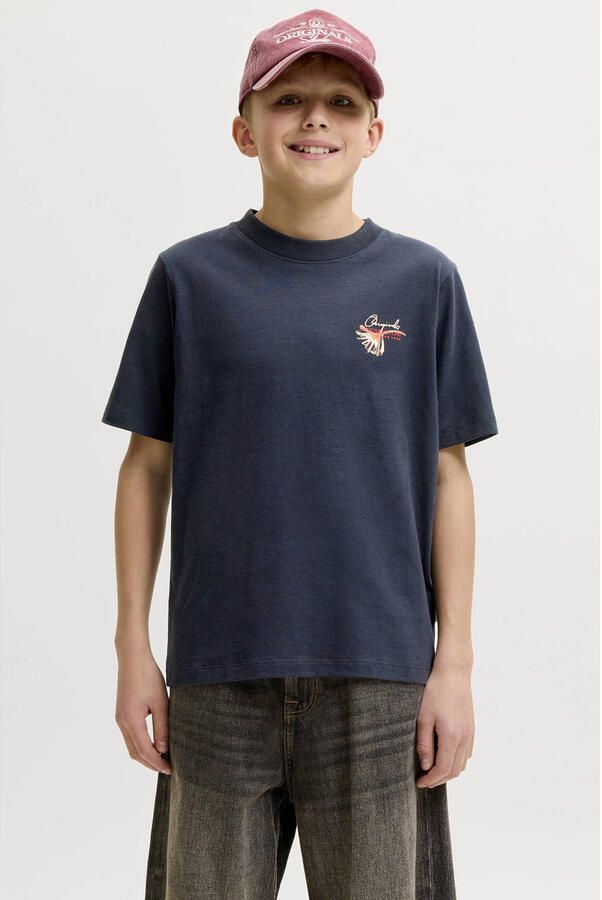 JACK & JONES JUNIOR T-shirt met backprint donkerblauw