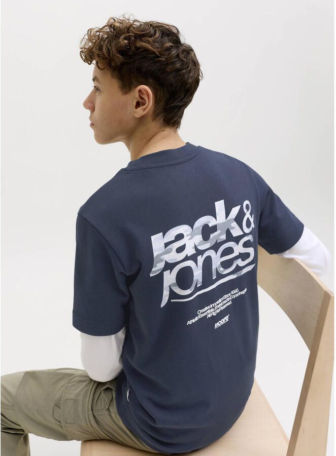 JACK & JONES JUNIOR T-shirt met backprint donkerblauw - Foto 2