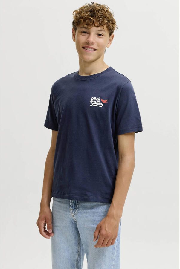 JACK & JONES JUNIOR T-shirt met backprint donkerblauw - Foto 3
