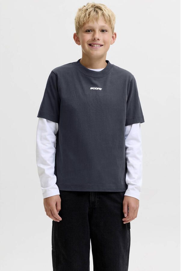 JACK & JONES JUNIOR T-shirt met backprint donkerblauw