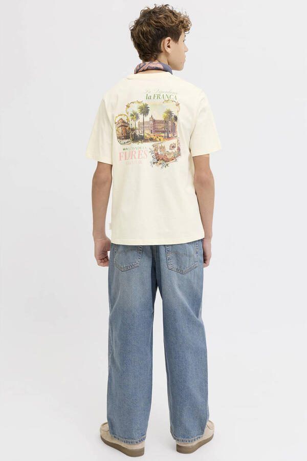 JACK & JONES JUNIOR T-shirt met backprint ecru Jongens Katoen Ronde hals - Foto 3