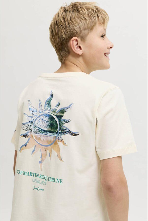 JACK & JONES JUNIOR T-shirt met backprint ecru - Foto 3