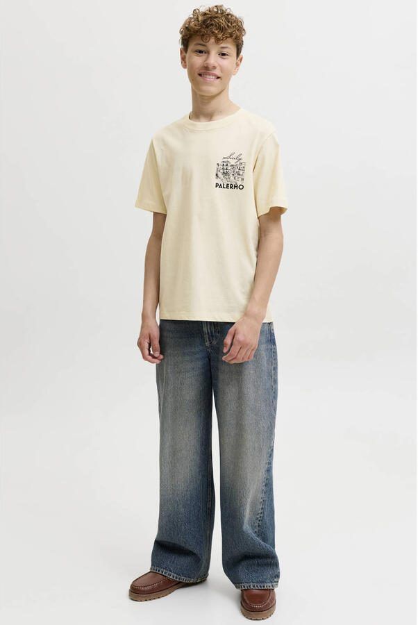 JACK & JONES JUNIOR T-shirt met backprint ecru